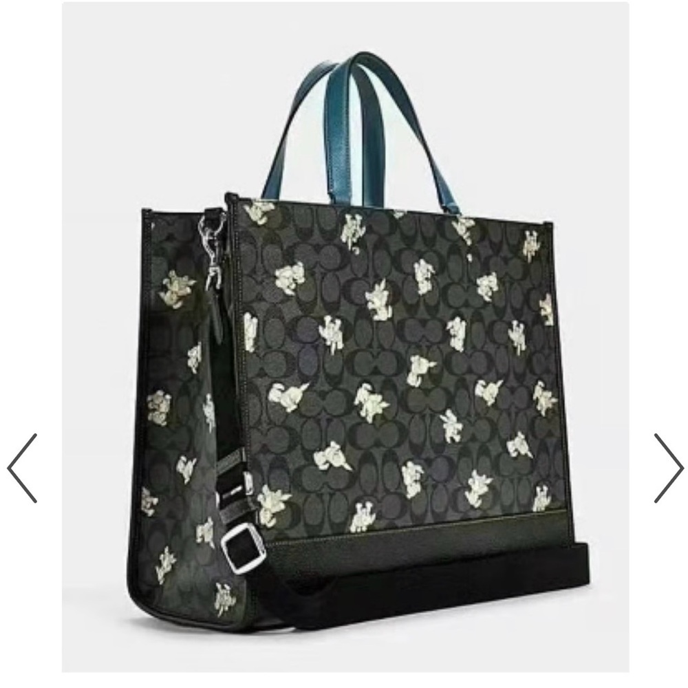 Coach Dempsey Tote Bag 40 In Signature Canvas With Happy Dog Print
